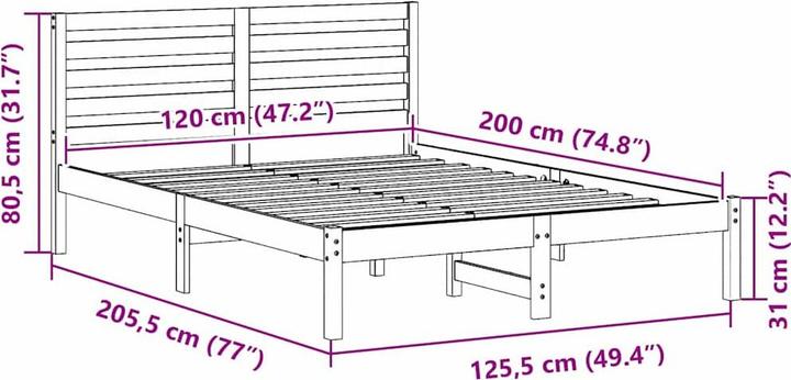 Image du produit vidaXL Plattformbettgestell (120 x 200 cm)