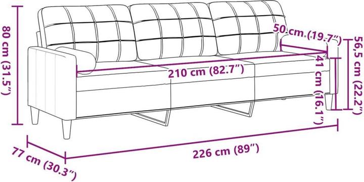 Produktbild vidaXL 3-Sitzer-Sofa (3-Sitzer)