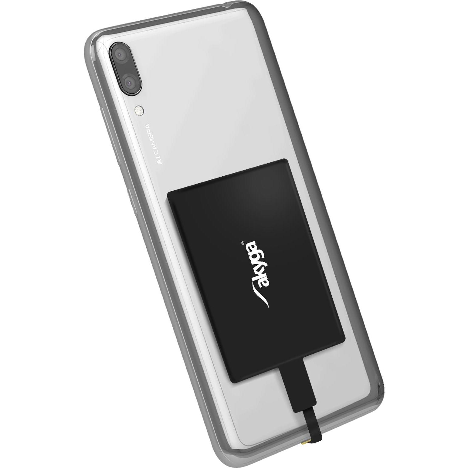 Thumbnail - Akyga Adapter QI AK-QIR-01A microUSB (Micro USB, Proprietär), Mobilgerät Adapter, Schwarz
