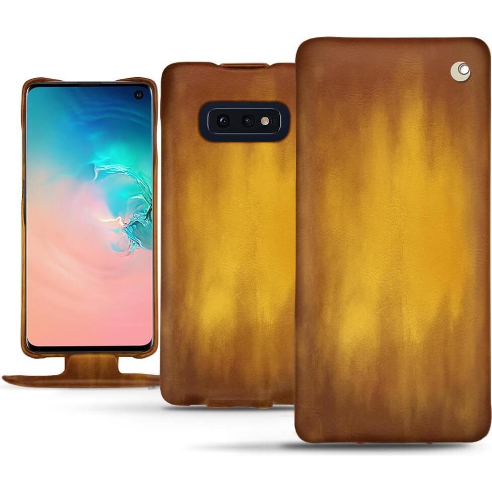 Noreve Lederschutzhülle vertikal (Samsung Galaxy S10e), Smartphone Hülle, Gold