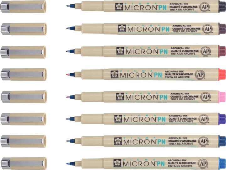 Image du produit Sakura Pigma Micron PN Everyday Pen 8er Set farbig (Multicolore, 8 x)