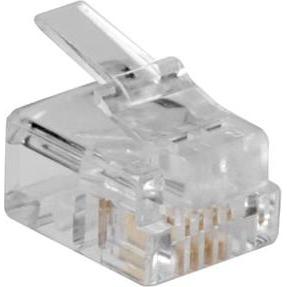 ACT RJ11 (6P/4C) modulaire connector for round cable with stranded conductors. Unit: Bag 25 pcs, Server Zubehör