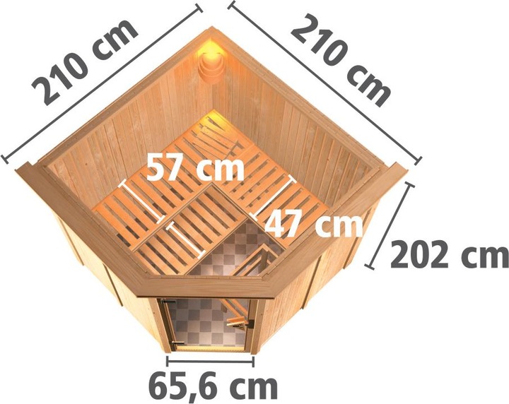 Actual product image Karibu Jarin with roof wreath (9 KW internal control)