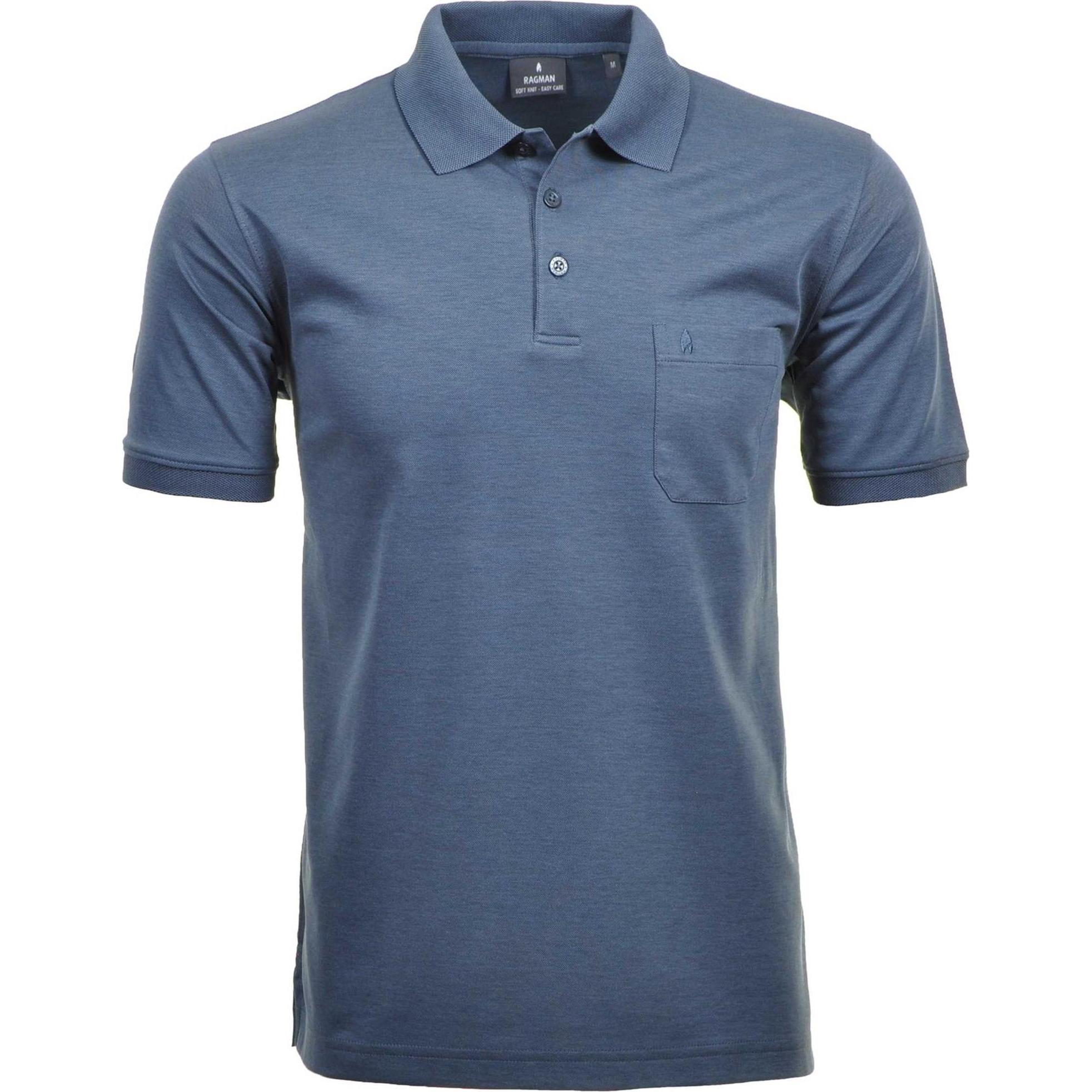 Ragman, Herren, Shirt, Poloshirt Casual Bequem sitzend, Blau, (8XL)