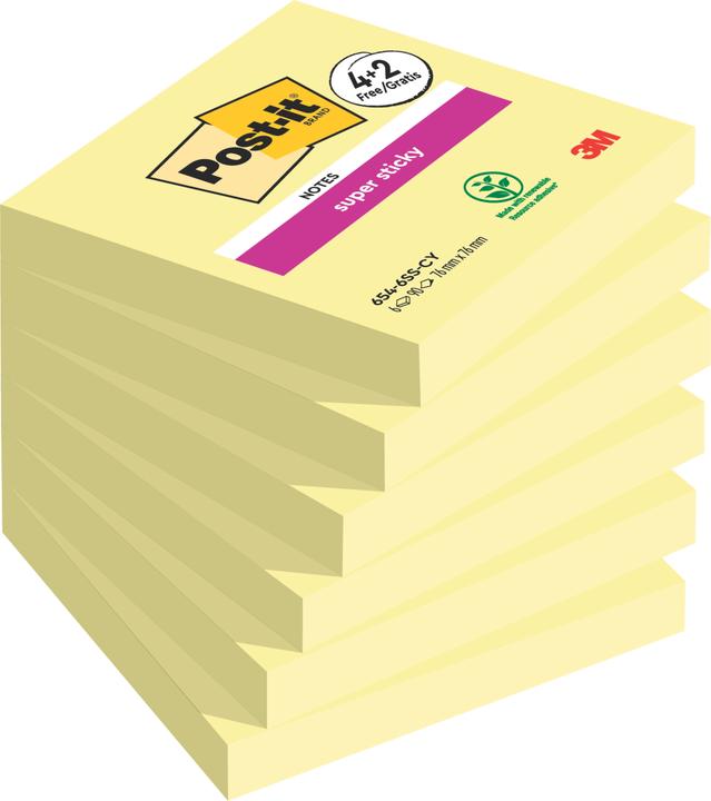 Post-it Super Sticky 4 + 2 (76 x 76 mm)