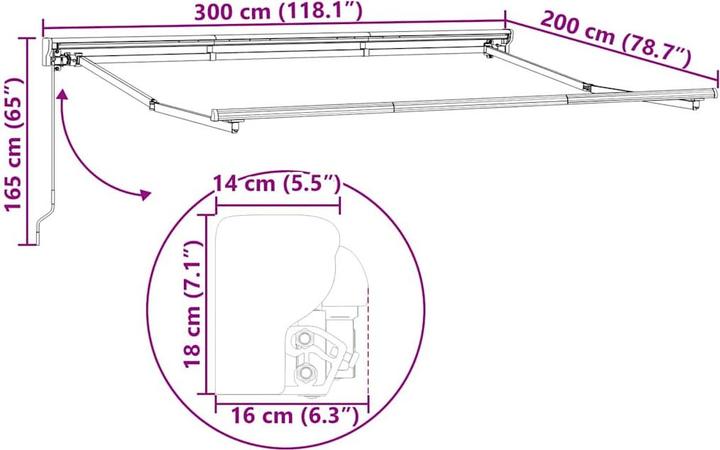 Produktbild vidaXL Einziehbare Markise (2 m)
