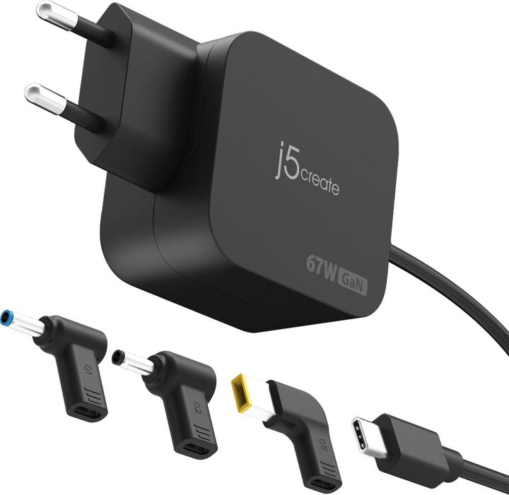 Image du produit j5Create JUP1565DCE3A-EN Mini chargeur PD 67W USB-C® GaN avec 3 types de connecteurs CC - EU (67 W)