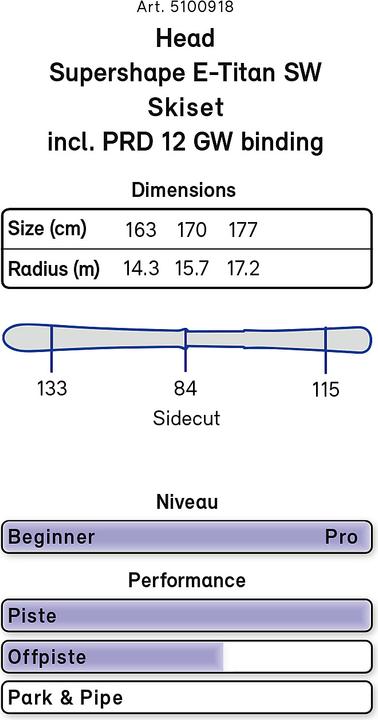 Produktbild Head e-Titan (170 cm, Ohne Bindung)
