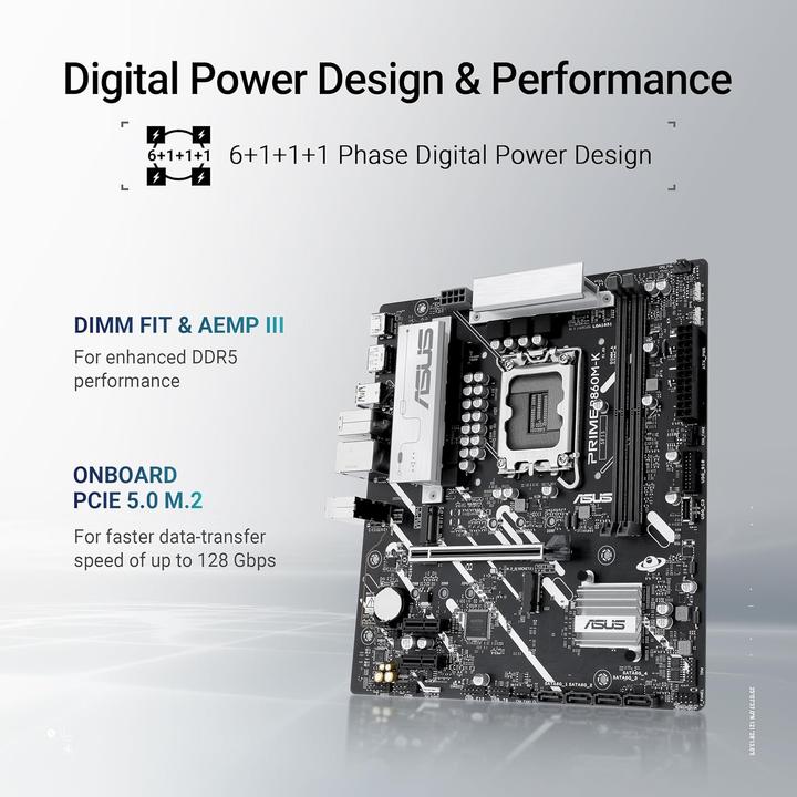 Image du produit ASUS PRIME B860M-K (LGA 1851, Intel B860, mATX)