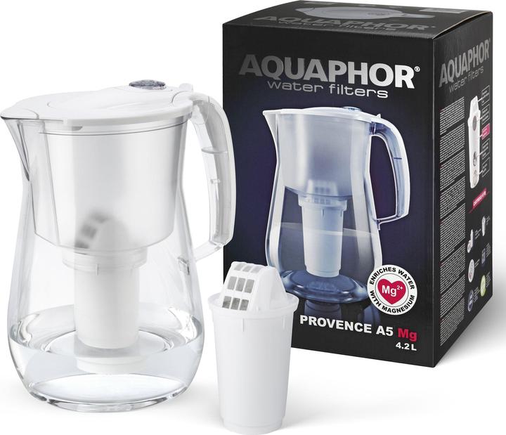 Actual product image Aquaphor Jug Provence 4.2l baltas + cartridge A5Mg (4.20 l)