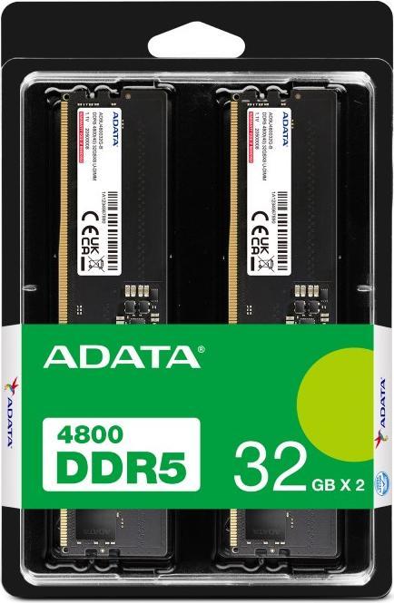 Produktbild Adata AD5U480032G-DT (2 x 32GB, 4800 MHz, DDR5-RAM, DIMM)