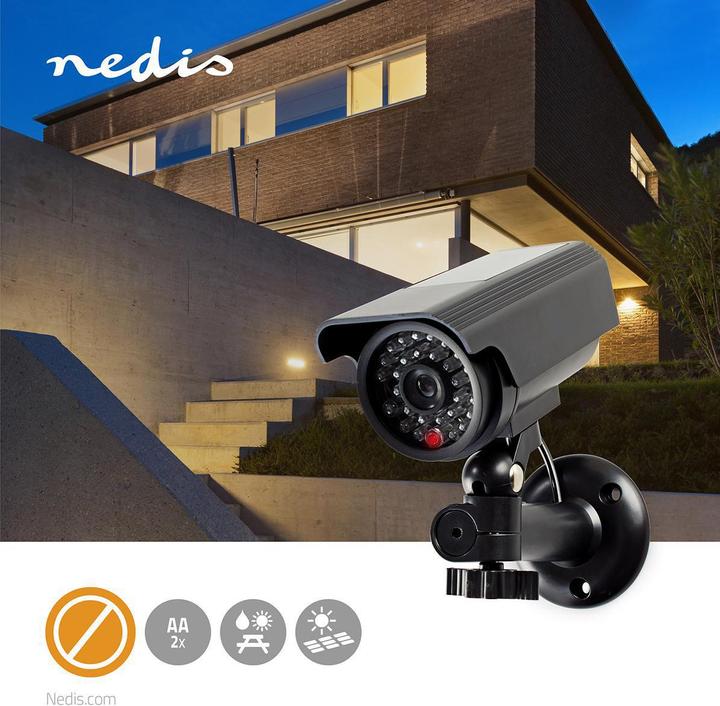 Produktbild Nedis Dummy-Überwachungskamera | Kugel | IP44 | Batteriebetrieben / Solar Powered | Aussenbereich |