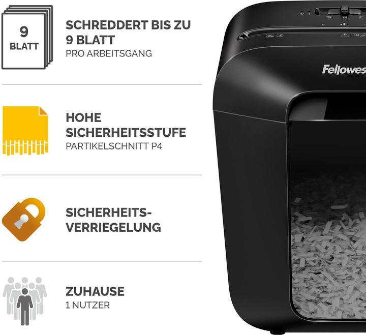Image du produit Fellowes Déchiqueteuse Powershred LX50 P-4, 9 pages (Coupe de particules)