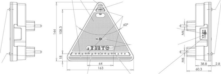 Actual product image SecoRüt LED triangle trailer light