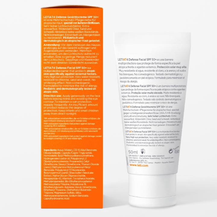 Immagine prodotto Leti LETIAT4 Defense Face Cream SPF 50+, 50 ml Crema, 50 ml Crema (Crema solare viso, SPF 50+, 50 ml)
