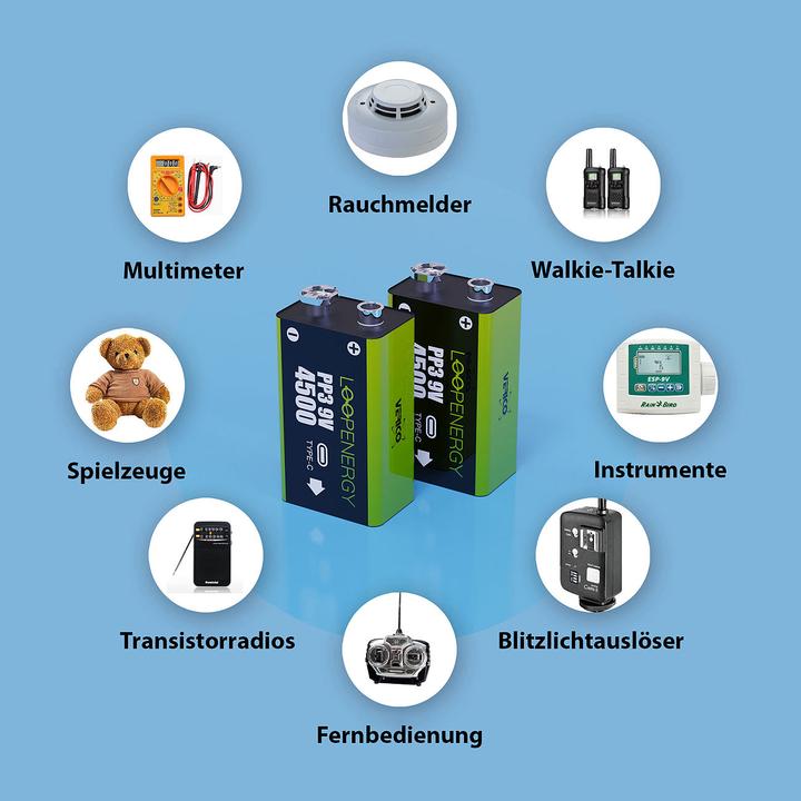Produktbild Verico Loop Energy (2 Stk., 9V Block, 500 mAh)