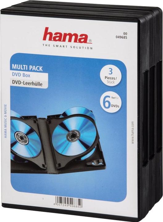 Actual product image Hama DVD Blank Sleeve 6 Box, 3-Pack, Black