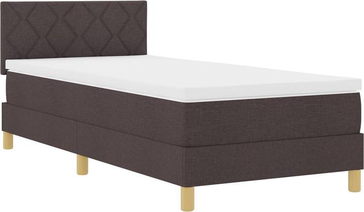 Actual product image vidaXL Boxspringbett mit Matratze & LED Dunkelbraun 90x200 cm Stoff (90 x 200 cm)