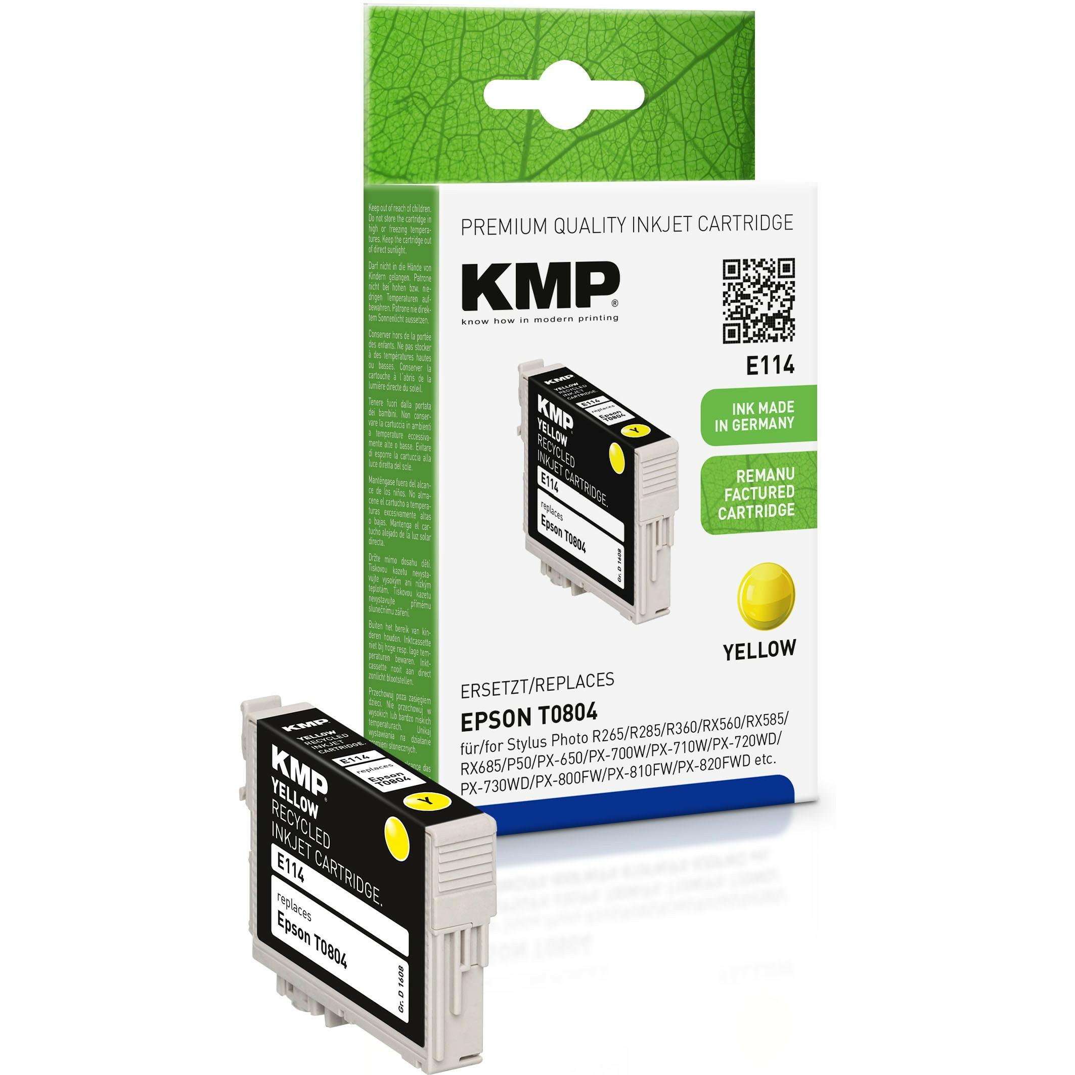 KMP, Druckerpatrone, Tinte ersetzt T0804 (Y)