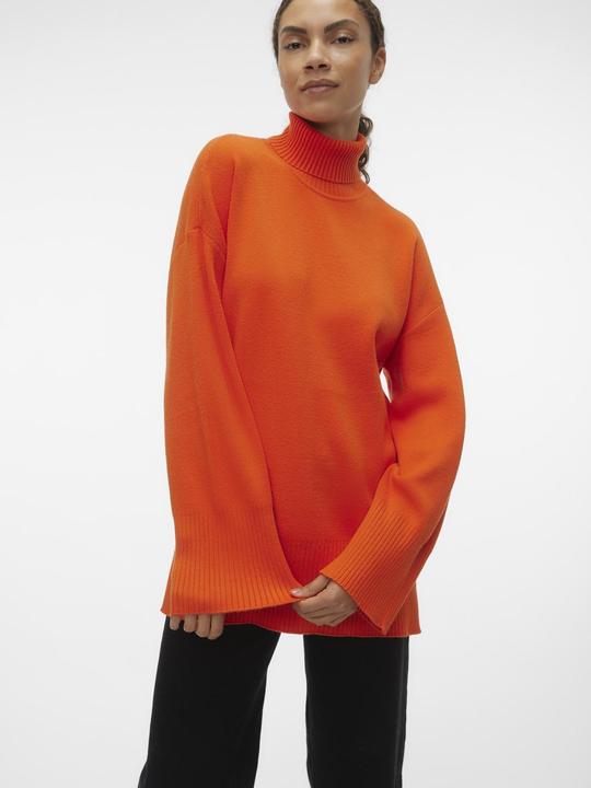 Image du produit Vero Moda VMGOLDNEEDLE WIDE LS LONG ROLLNECK PULL. Pull en maille (S)