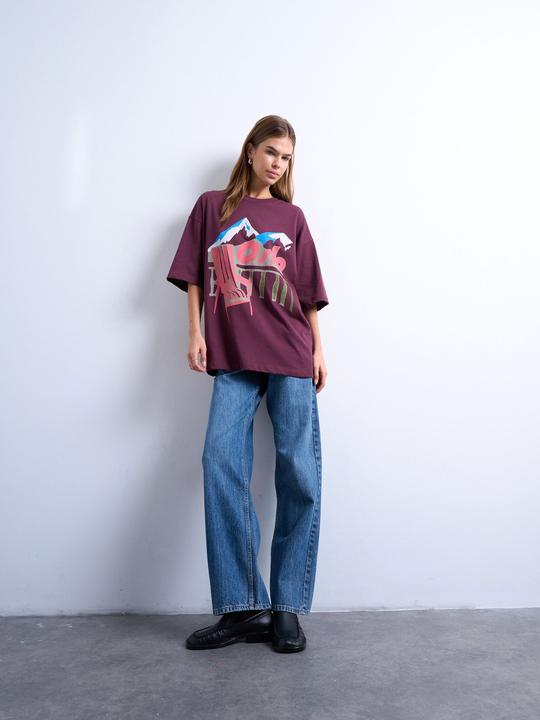 Actual product image Topshop Normal geschnitten Rundhalsausschnitt T-Shirt T-shirt (S)