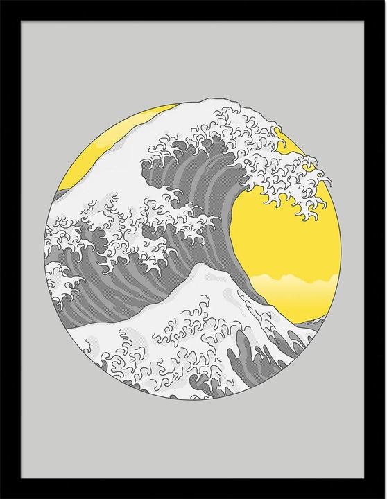 Produktbild Universal Textiles Gerahmtes Poster The Grey Wave (30 x 40 cm)