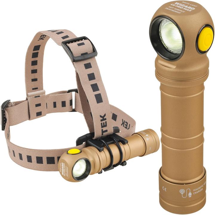 Produktbild ArmyTek Wizard C2 Pro Max Sand White LED Taschenlampe mit Gürtelclip, mit Holster akkubetrieben 400 (12.15 cm, 4000 lm)
