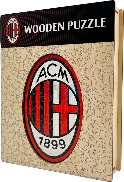 Actual product image Iconic AC Milan - Logo - Wooden Puzzle Size L (500 pieces) (500 pieces)