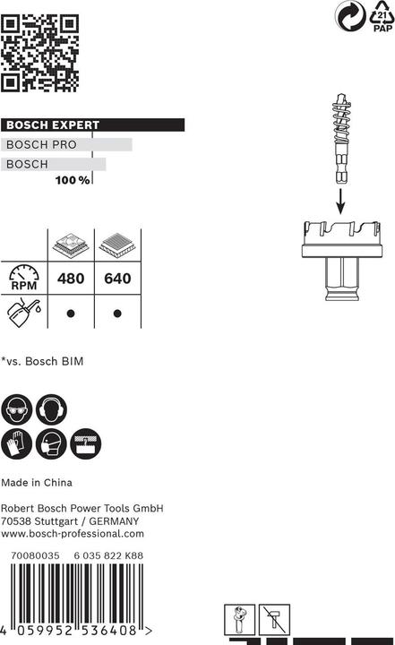 Image du produit Bosch Professional Zubehör Scie cloche EXPERT Sheet Metal 25 x 5 mm (25 millimètres)