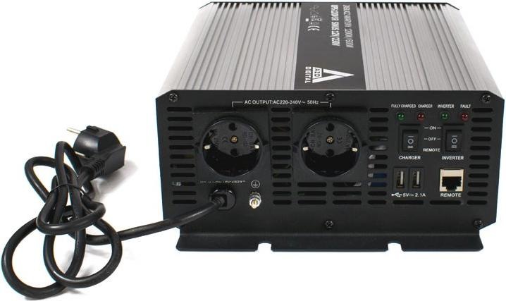Actual product image Digital Uninterruptible Power Supply (UPS + AVR) AZO 12V UPS-1200SR Sine 1200W/600W 12V/2... (1200 VA, 600 W)
