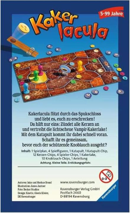 Actual product image Ravensburger RAV20638 - Kakerlacula Mitbringspiel, board game (NL,DE,IT,FR), for 2-4 players, ages 5+. (Italian, 2 - 4 Players)