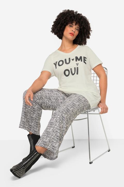 Produktbild Angel of Style T-Shirt, Pailletten-Schriftzug, V-Ausschnitt, Halbarm (46)