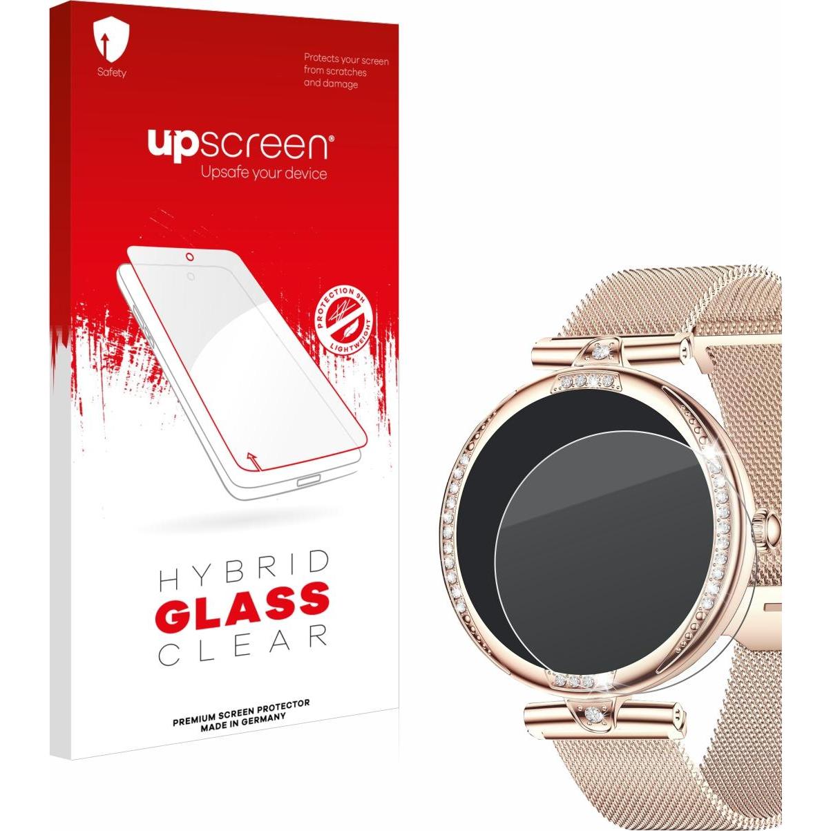 upscreen Schutzglas Schutzfolie Glas Folie Displayschutz klar, Smartwatch Schutzfolie, Transparent