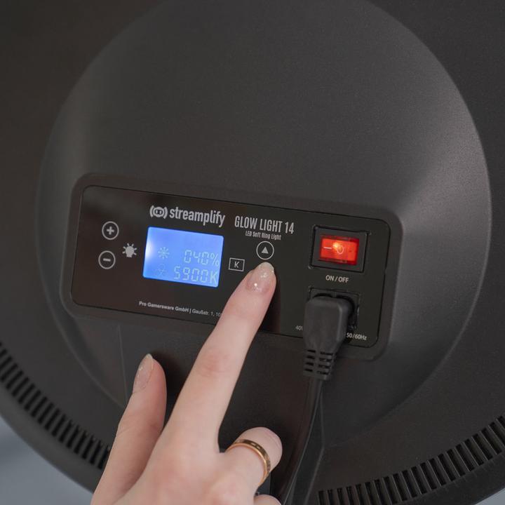 Produktbild Streamplify GLOW LIGHT 14 Softlight, EU-Netzkabel - schwarz (2500 lm)