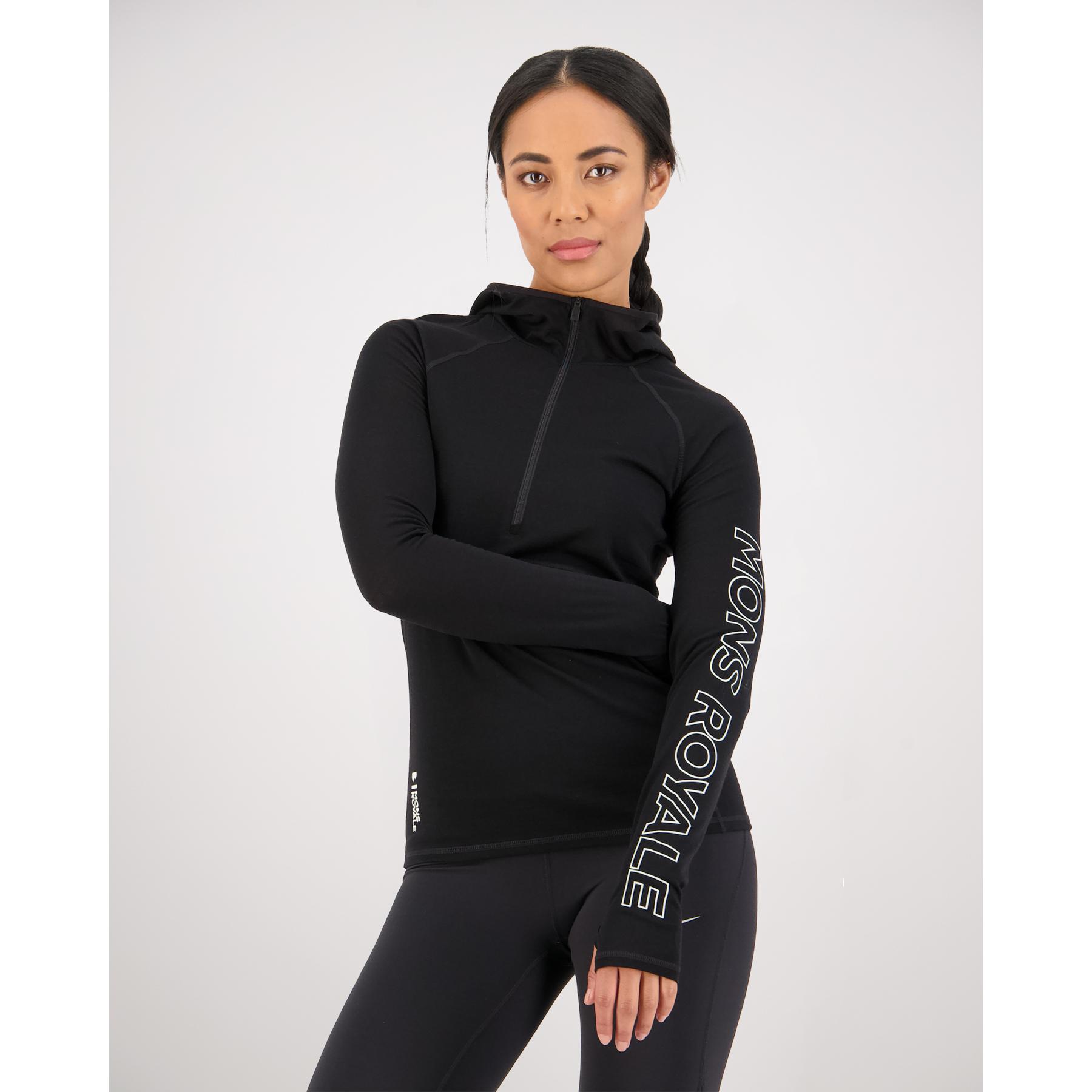 Thumbnail - Mons Royale, Damen, Funktionsshirt, Women's Bella Tech Hood (M), Schwarz, M