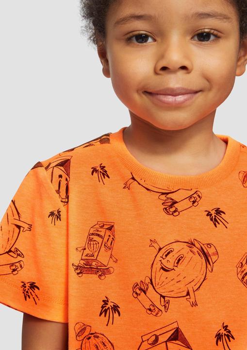 Produktbild S.Oliver T-Shirt T-Shirt aus Baumwolle mit All-over-Print (104, 110)