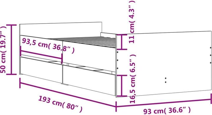 Image du produit vidaXL Bettgestell (90 x 200 cm)
