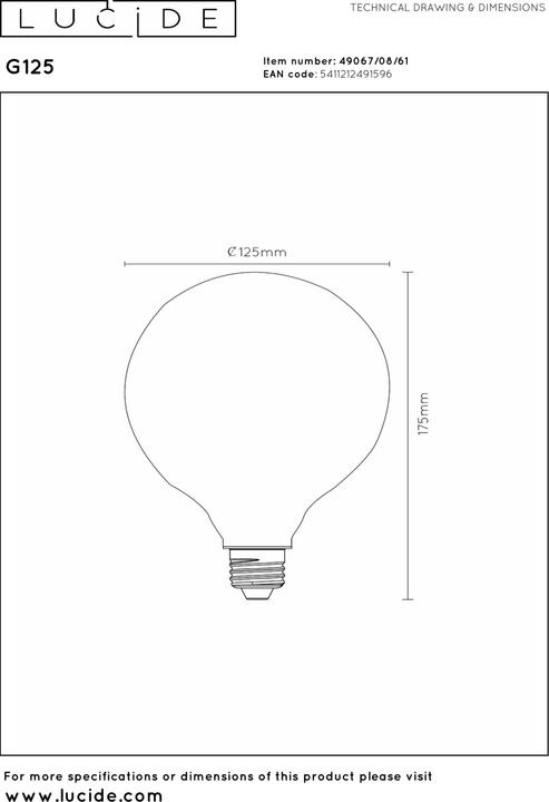 Produktbild Lucide E27 (E27, 8 W, 1080 lm, 1 x, D)