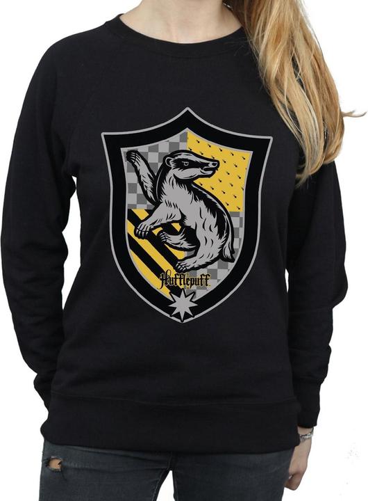 Actual product image Womens/Ladies Hufflepuff Crest Flat Sweatshirt (S)