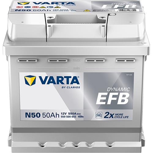 Immagine prodotto Varta N50 Blue Dynamic EFB 550 500 055 Batteria per auto 50Ah (50 Ah, 550 A)