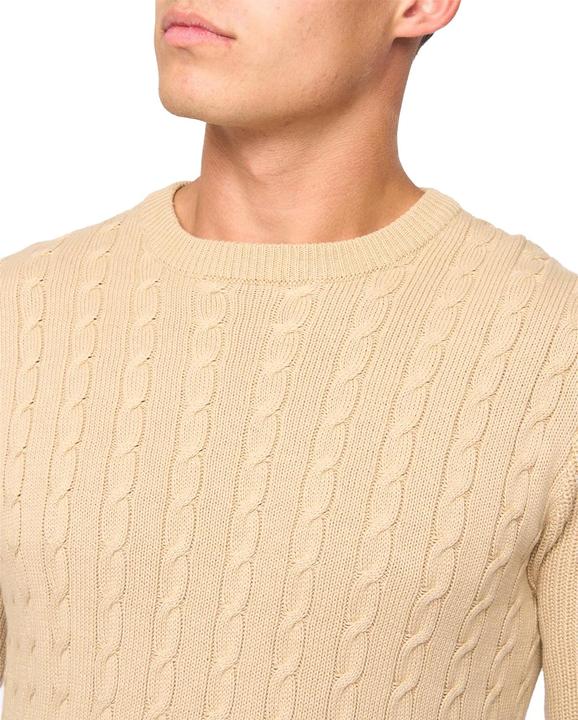 Actual product image Crosshatch Mens Kabstars Cable Knit Pullover (L)