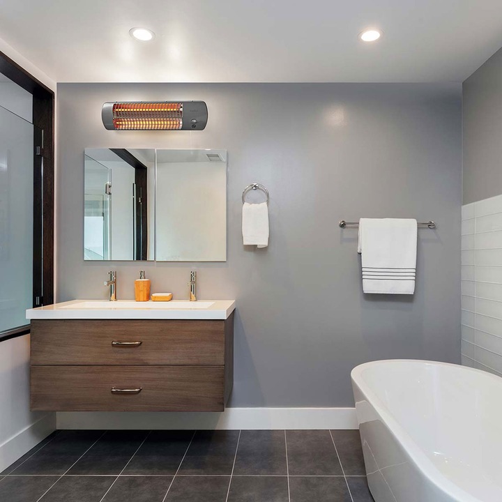Actual product image Nedis HTBA10GY Bathroom Rapid Heater 1200W 12m² Grey (1200 W)
