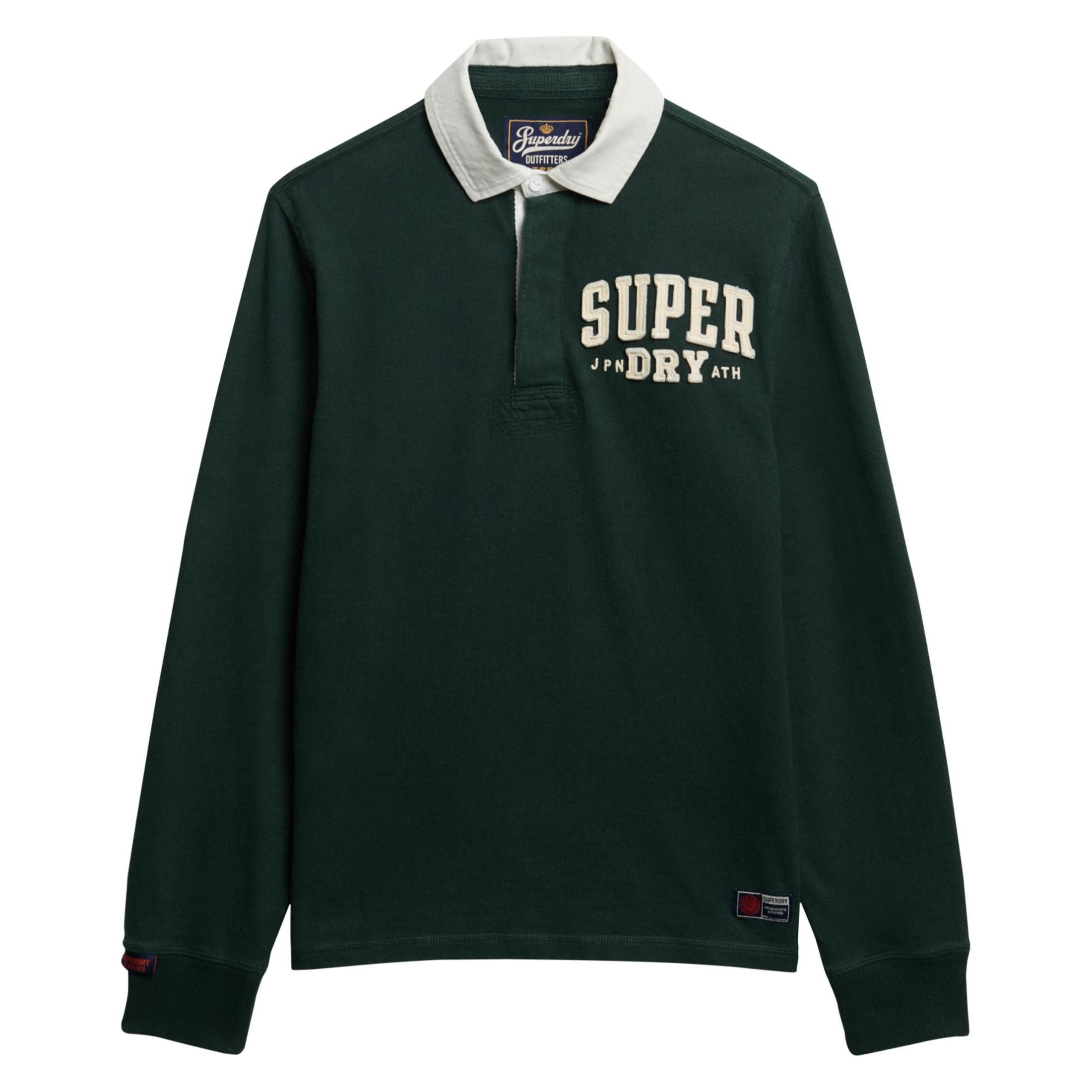 Superdry, Herren, Hemden, Vintage Athletic Rugby-Hemd, Grün, (M)