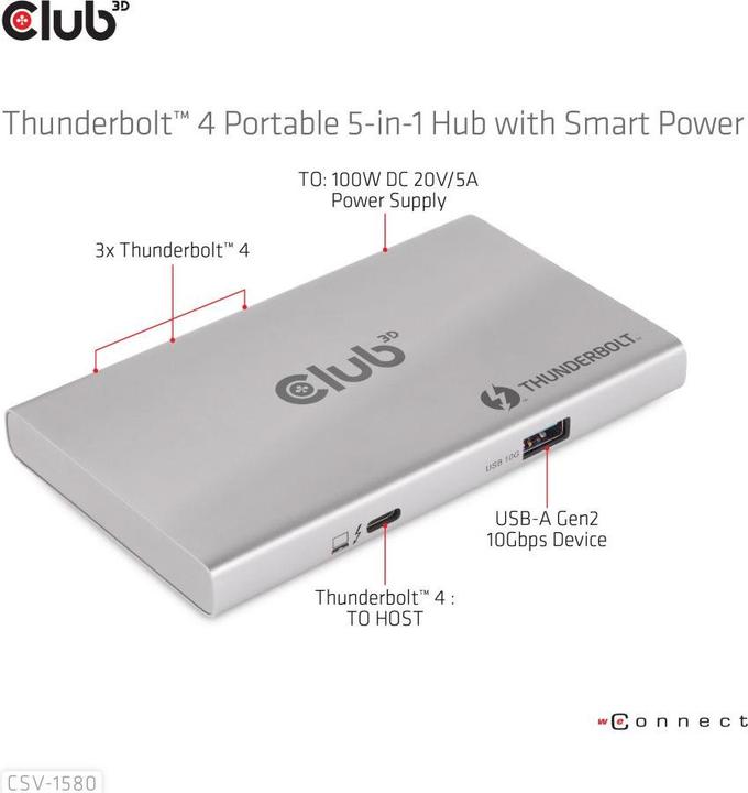 Produktbild Club 3D CSV-1580 (Thunderbolt, 5 Ports)