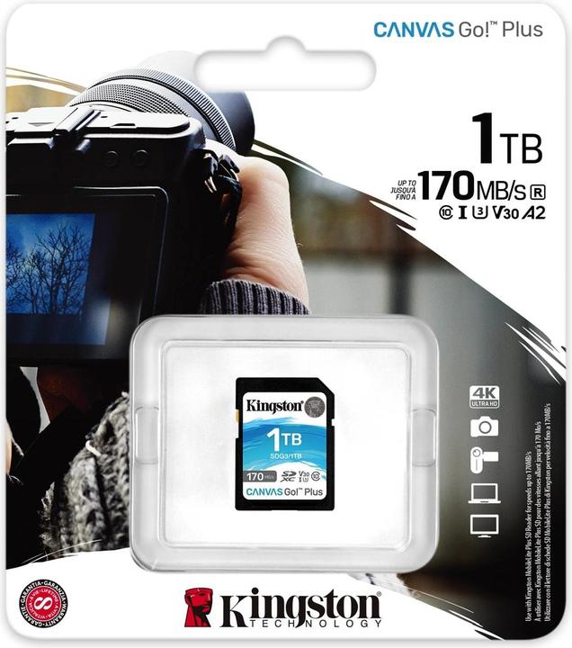 Productafbeelding Kingston Canvas Go! Plus (1000 GB, SDXC, U3, UHS-I)