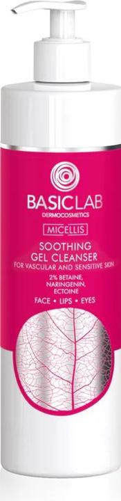 Produktbild BasicLab Micellis kojący żel oczyszczający do skóry naczynkowej 2% Betainy, Naryngenina, Ektoina (Reinigungstücher Gesicht, 300 ml)