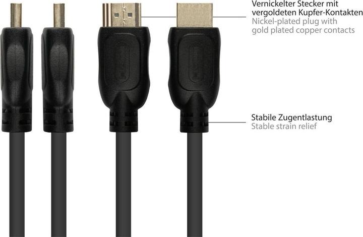 Produktbild Varia HDMI 2.0b Kabel Typ A auf Micro D, 4K UHD, 60Hz, 18 Gbit/s