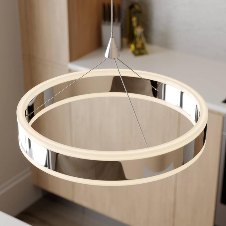 Image du produit Lucande Lyani Lampe à suspendre L85 Chrome/White (3200 lm)