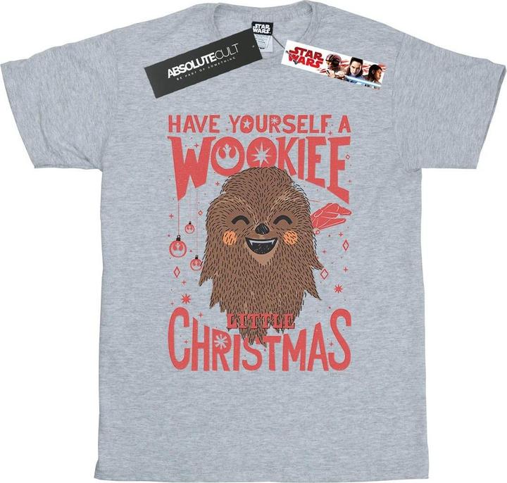 Actual product image Star Wars Womens/Ladies Wookiee Little Christmas Cotton Boyfriend T-Shirt (S)