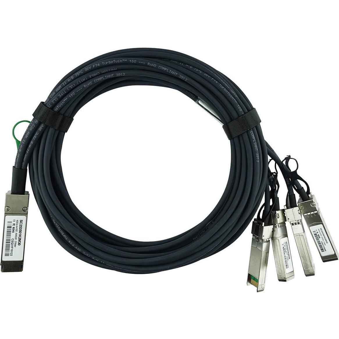 CBO Brocade 40G-QSFP-4SFP-PC-0501 kompatibles BlueLAN QSFP DAC SC253501K5M26, Transceiver, Schwarz